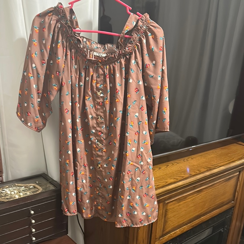 Floral Brown Blouse